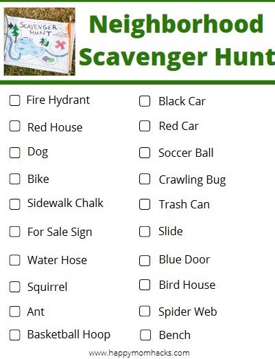 Neighborhood scavenger hunt Google share link